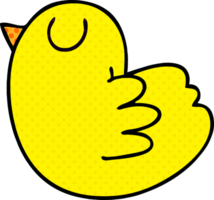 comic book style quirky cartoon yellow bird png