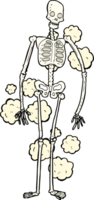 tecknade dammiga gamla skelett png