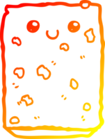 calentar degradado línea dibujo de un dibujos animados galleta png