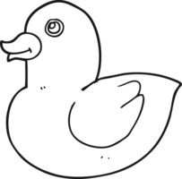 hand drawn black and white cartoon rubber duck png