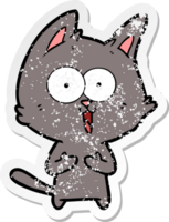 noodlijdende sticker van een grappige cartoonkat png