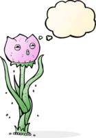 cartoon flower with thought bubble png