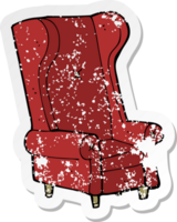 retro distressed sticker of a cartoon old chair png