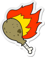 sticker of a cartoon chicken leg png