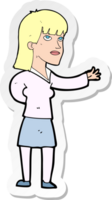 sticker of a cartoon woman explaining png