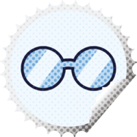 lunettes graphique illustration rond autocollant timbre png