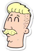 sticker of a cartoon man with hipster hair cut png