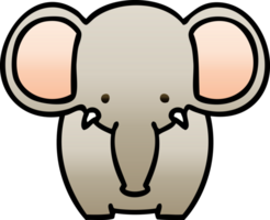 gradient shaded quirky cartoon elephant png