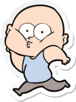 sticker of a cartoon bald man staring png