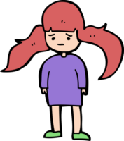 Cartoon-Mädchen mit langen Haaren png