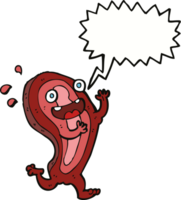 personaje de dibujos animados de carne con burbujas de discurso png