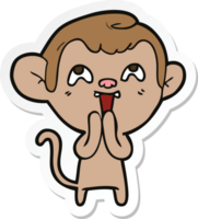 sticker of a crazy cartoon monkey png