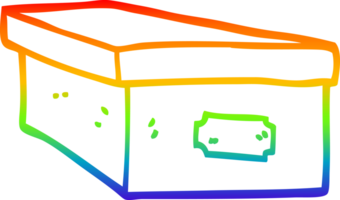 rainbow gradient line drawing of a cartoon office filing box png