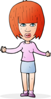 cartoon woman shrugging shoulders png