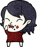 garota vampira dos desenhos animados com sangue na bochecha png