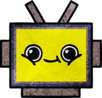 retro grunge texture cartoon of a robot head png