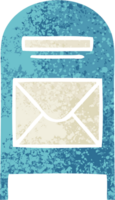 retro illustratie stijl tekenfilm van een mail doos png