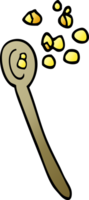 cartoon doodle cereal on a spoon png