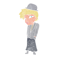 cartoon woman in bowler hat png