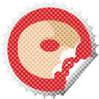 bitten donut graphic   illustration round sticker stamp png