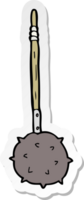 sticker of a cartoon medieval mace png