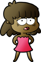 cartoon tired woman png