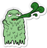 sticker of a gross cartoon ghost png