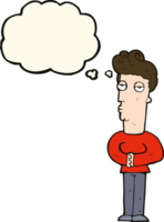 cartoon arrogant man with thought bubble png