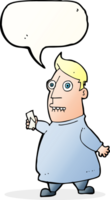 cartoon nervous man with tickets with speech bubble png