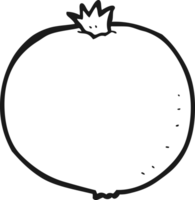 mano disegnato nero e bianca cartone animato pomodoro png