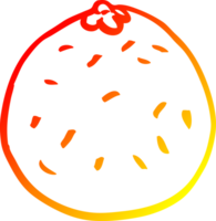 warm Gradient Linie Zeichnung von ein Karikatur Tomate png