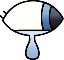 gradient shaded cartoon of a crying eye looking to one side png