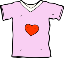 camiseta de desenho animado com coração de amor png