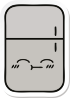 sticker of a cute cartoon fridge  zer png
