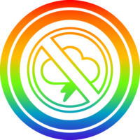 Nein Stürme kreisförmig Symbol mit Regenbogen Gradient Fertig png