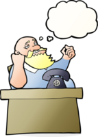 cartoon arrogant boss man with thought bubble png