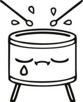line drawing cartoon of a crying drum png