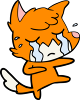 Weinender Fuchs-Cartoon-Tanz png