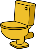 tecknad doodle gyllene toalett png