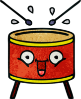 retro grunge texture cartoon of a drum png