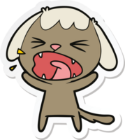 sticker of a cute cartoon dog barking png