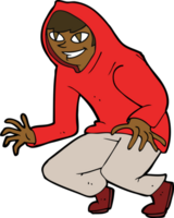 cartoon mischievous boy in hooded top png