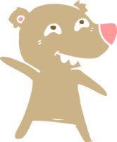 flat color style cartoon bear dancing png