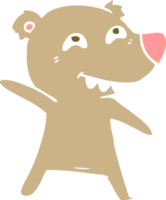 estilo de cor plana urso de desenho animado dançando png