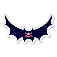 etiqueta engomada espeluznante del murciélago de halloween png