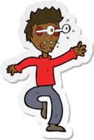 sticker van een cartoon doodsbange man met ogen die eruit springen png