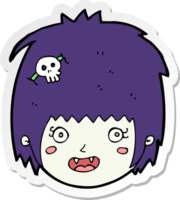 sticker of a cartoon happy vampire girl face png