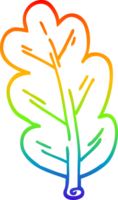 rainbow gradient line drawing of a cartoon leaf png