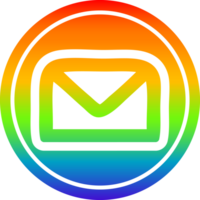 envelope carta circular ícone com arco Iris gradiente terminar png