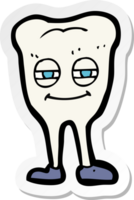 sticker of a cartoon smiling tooth png